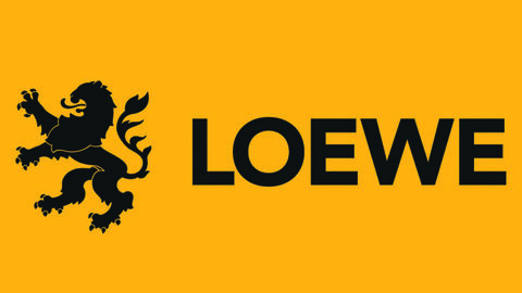 Links zu KMU-Verbundvorhaben Eine gelbe Kachel mit LOEWE-Logo: Dem Schriftzug "LOEWE" und dem Wappenlöwen