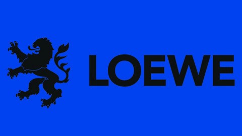 Antragsunterlagen für LOEWE-Schwerpunkte Eine blaue Kachel mit LOEWE-Logo: Dem Schriftzug "LOEWE" und dem Wappenlöwen