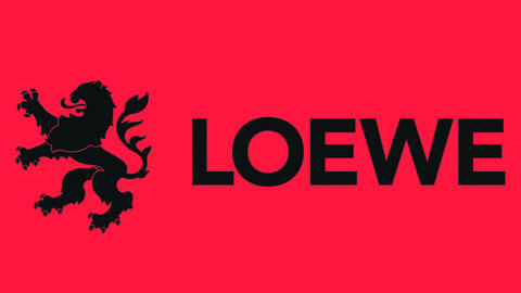 Antragsunterlagen für LOEWE-Zentren Eine rote Kachel mit LOEWE-Logo: Dem Schriftzug "LOEWE" und dem Wappenlöwen